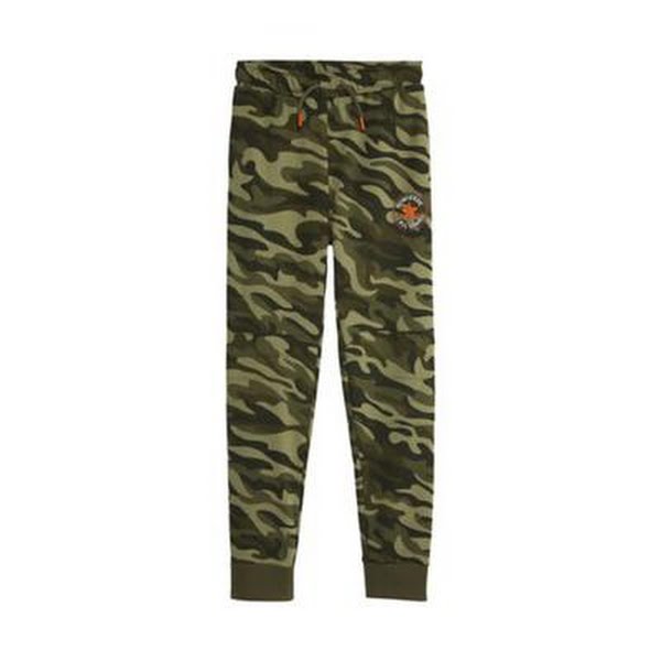 Converse Boys Camo Patch Field Surplus Jogger Pants in Green, Size Medium