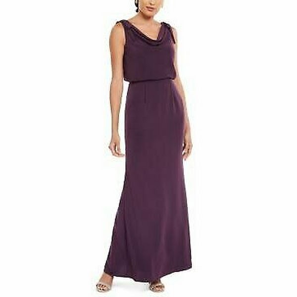 Adrianna Papell Blouson Cowlneck Gown