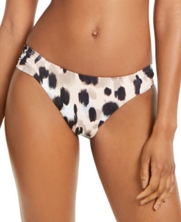 Bar III Leopard Printed Hipster Bikini Bottoms, Size Small