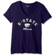 Champion NCAA Womens University Tagless V-Neck Tee Kansas State, Small