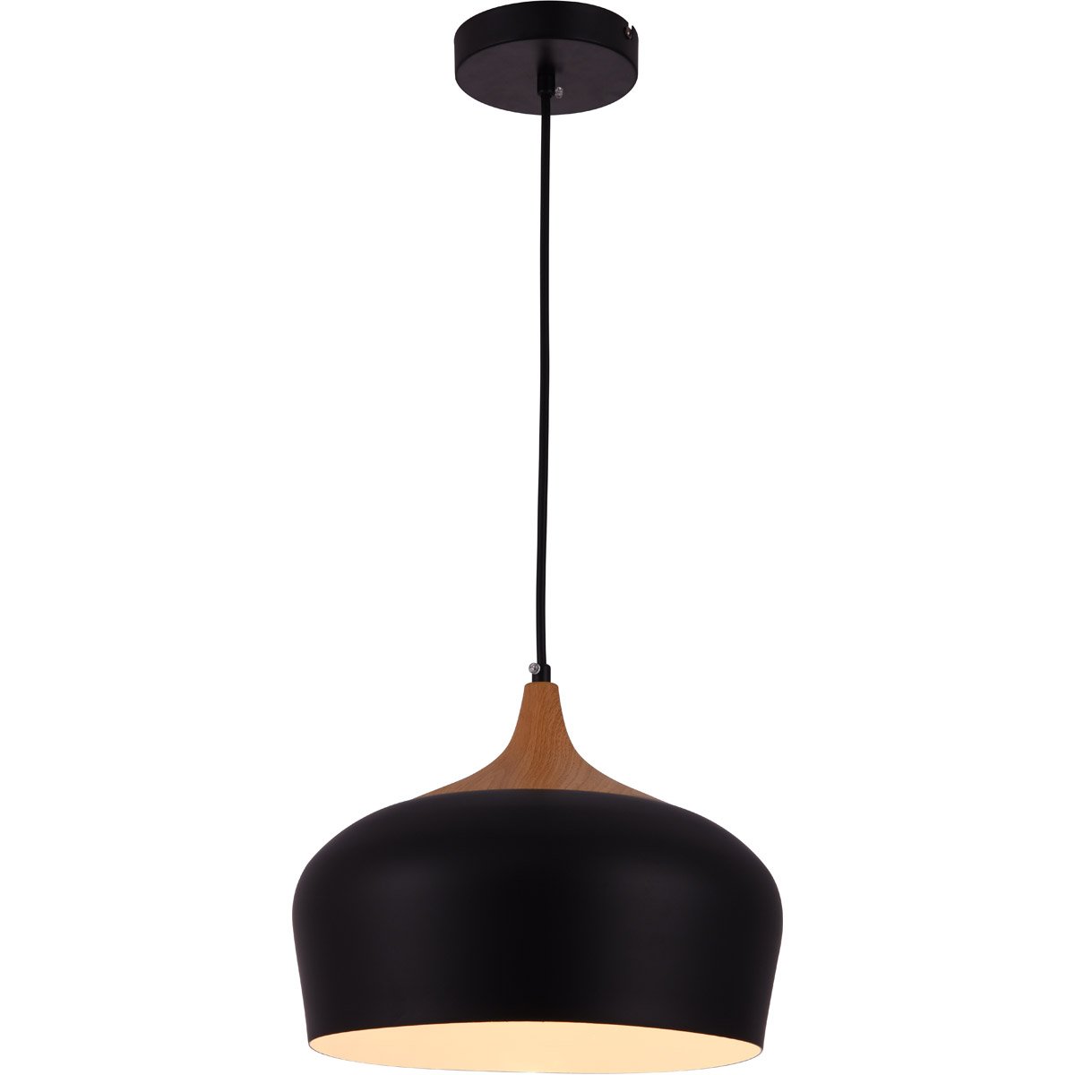 Living District Nora 1 Light 12 inch Natural Wood Pendant Light