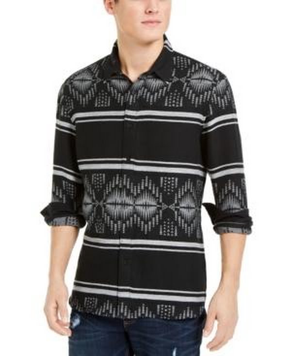 Sun + Stone Mens David Stripe Jacquard Shirt