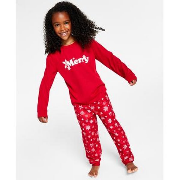 Family Pajamas Matching Kids Merry Snowflake Mix It