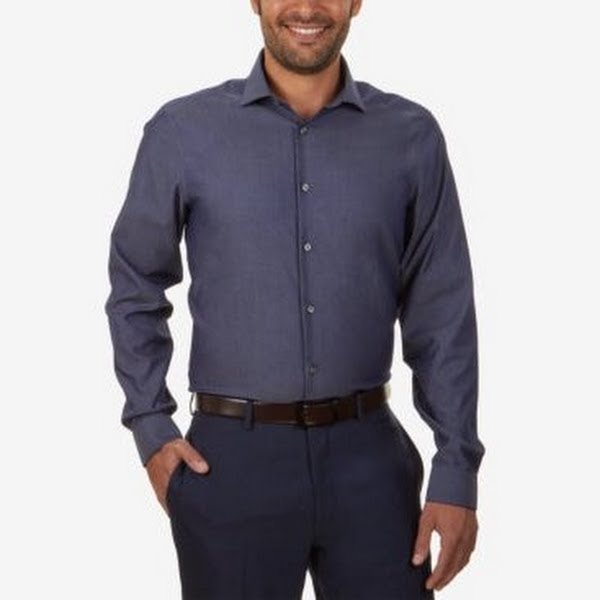 Calvin Klein Mens Slim Fit Button-Down Dress Shirt, Size Large