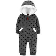 Carter's Baby Girls Hooded Faux-Fur-Trim Fleece Coverall, Various Imprints