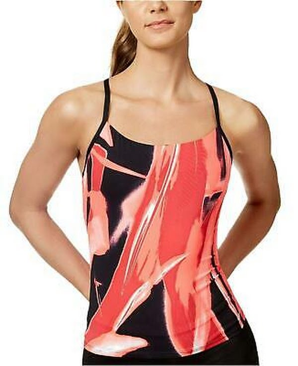 Nike Rule Beam Printed Racerback Tankini Top Womens Swimsuit, Size XS