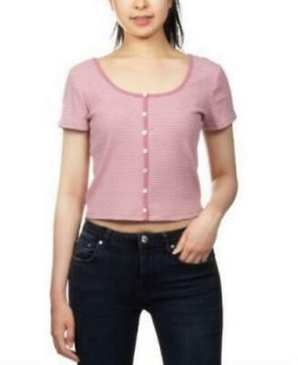 Hippie Rose Juniors Striped Crop Top