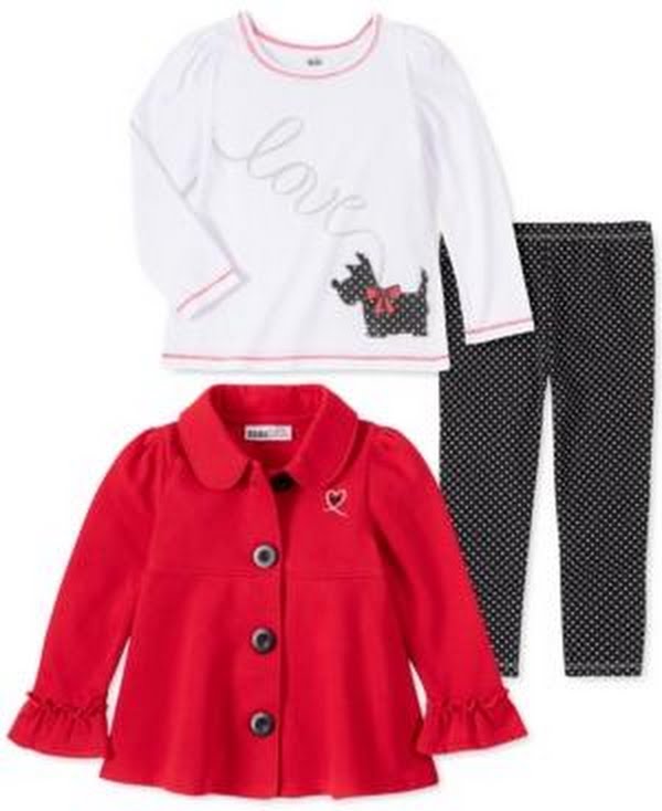 Kids Headquarters Toddler Girls 3-Pc Collared Set, Size 2T