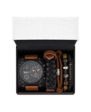 American Exchange Mens Quartz Dial Brown Leather Strap Watch, 48mm