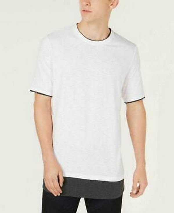 I.N.C. Mens Textured Colorblocked Layered-Look T-Shirt