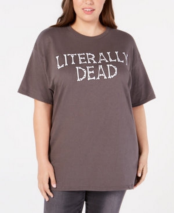 Mighty Fine Plus Size Cotton Literally Dead T-Shirt, Size 1X
