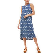 Roudelain Printed Maxi Loungewear Nightgown, Gray, Size Medium