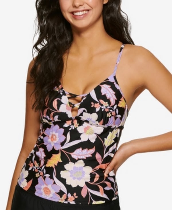 Hula Honey Hula Honey Juniors Luna Floral Strappy Tankini Top