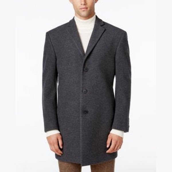 Calvin Klein Mens Prosper X-Fit Slim Fit Overcoat