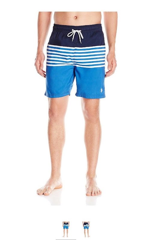 U.S. Polo Assn. Mens Peached Microfiber Swim Short, 4686-China Blue, 2X