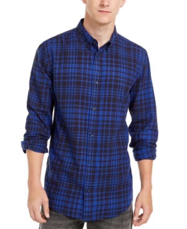 Levis Mens Booth Regular-Fit Plaid Flannel Shirt, Size 2XL