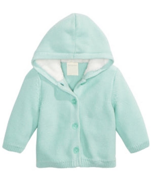 First Impressions Unisex Baby Faux Sherpa Lining Hooded Sweater