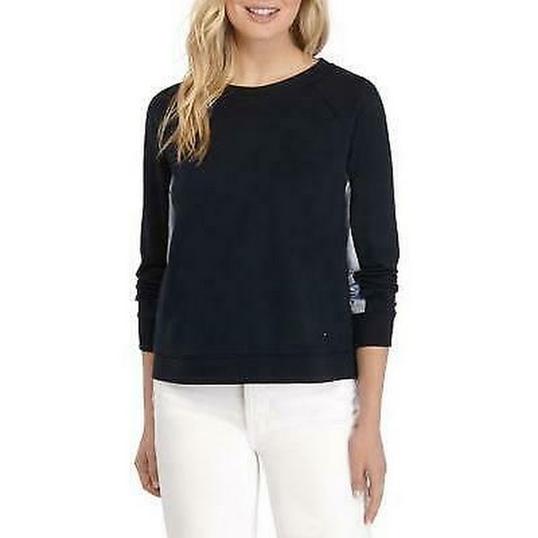 Tommy Hilfiger Womens Striped Layered Sweatshirt,Size XL