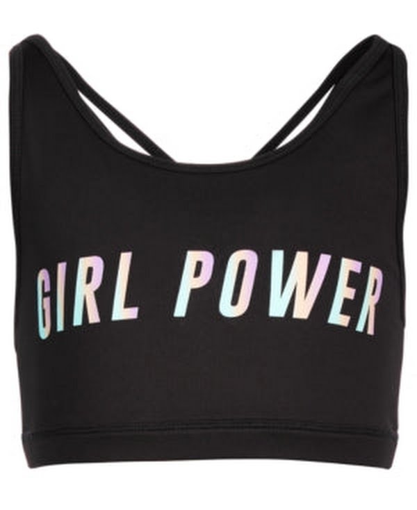 Ideology Big Girls Power-Print Sports Bra, Size L/14