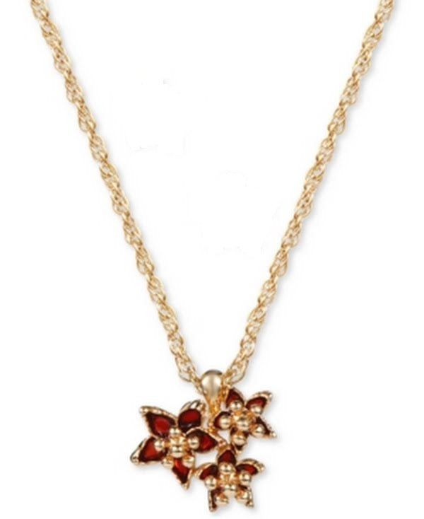 Charter Club Gold-Tone Poinsettia Pendant Necklace