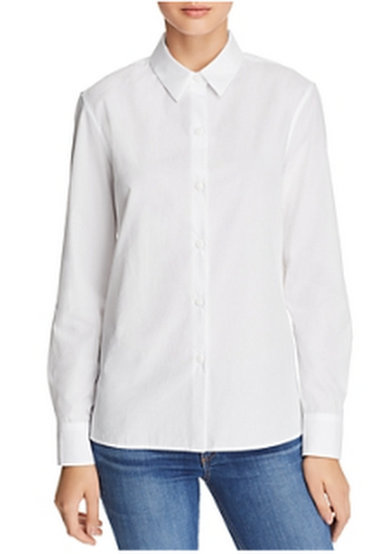 Rag & Bone Womens Poppy Button-Down Top Cotton Collared - White - XS