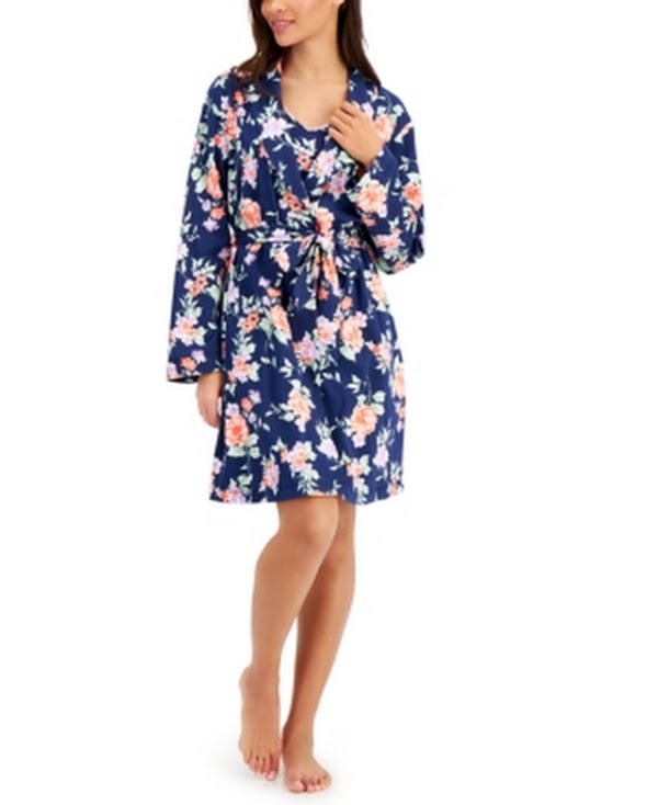 Charter Club Printed All Cotton Wrap Robe, Various Sizes
