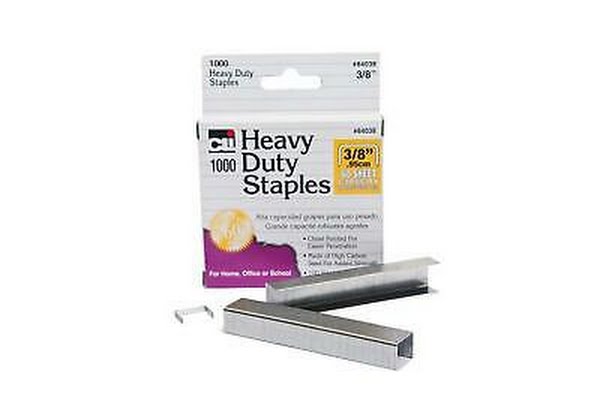 Charles Leonard Staples, Heavy Duty, 3/8 Inches Leg Length, 1000/Box