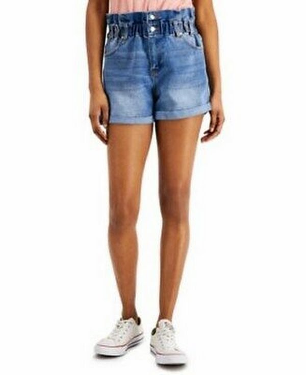 Ynq Denim Cuffed Ripped Shorts, Size XL