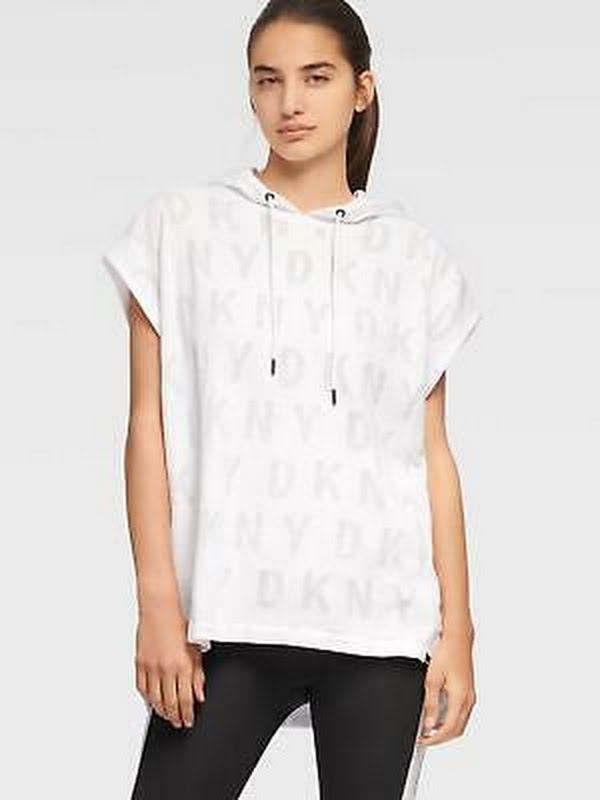 Dkny Sport Burnout-Logo Tunic Hoodie