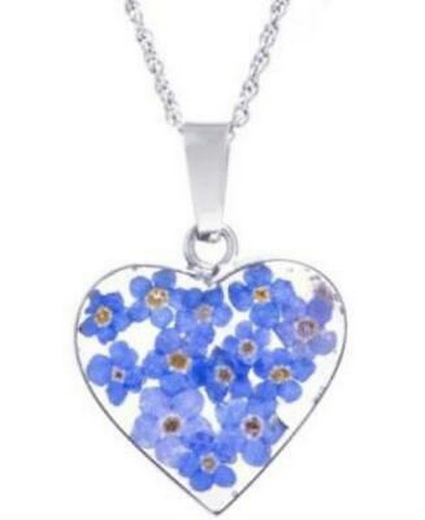 Giani Bernini Heart Dried Flower Pendant 18 Chain Crafted in Sterling Silver
