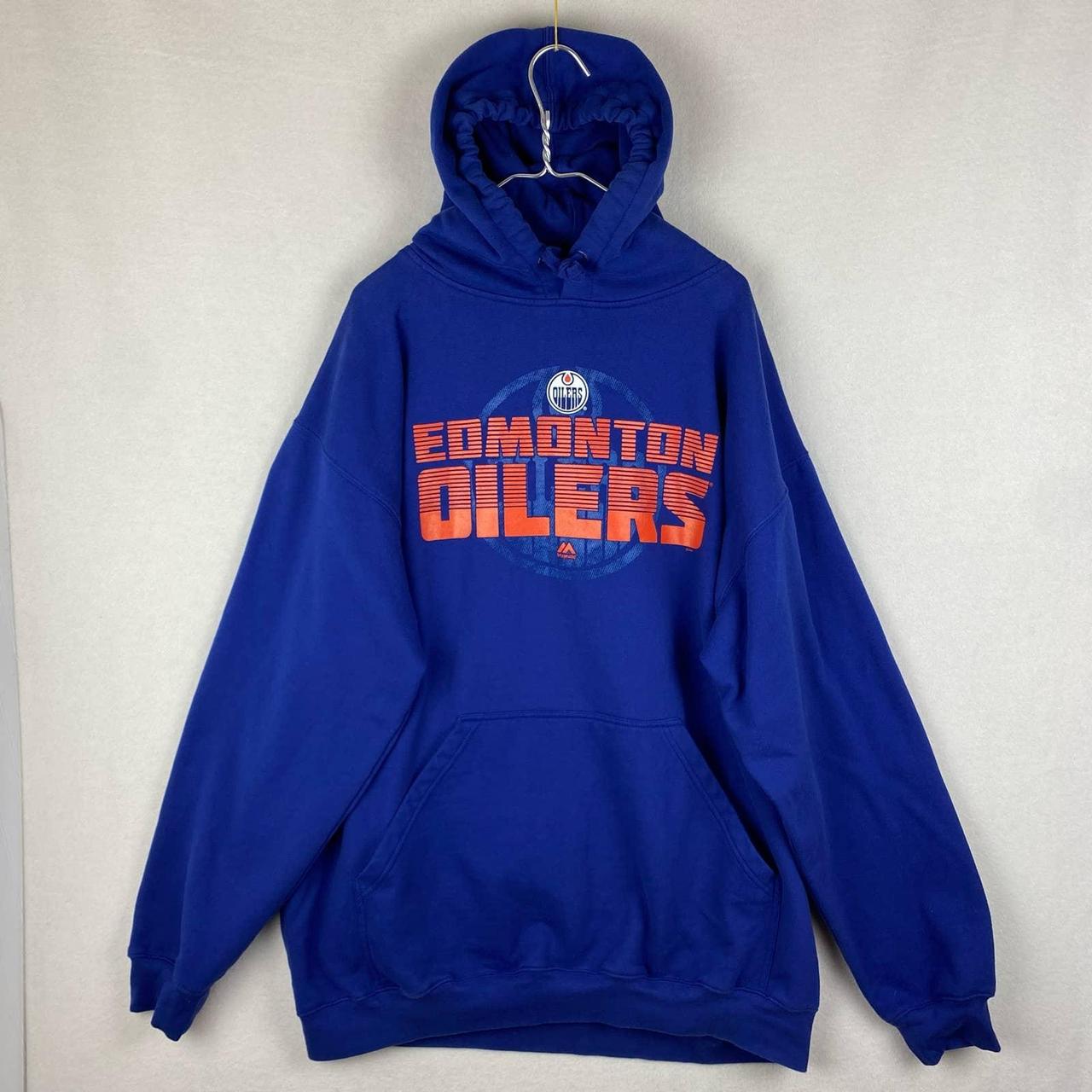 Majestic NHL Edmonton Oilers Fleece Hoodie, Size 2XT