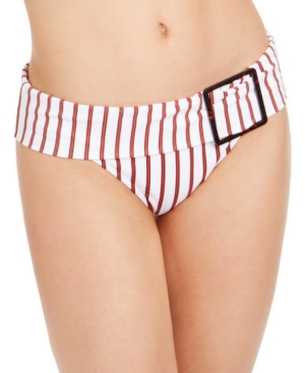 WeWoreWhat Annie Bottom - Dark Red Stripes, Size  Medium