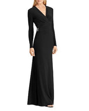 Lauren Ralph Lauren Brooch Jersey Gown, Size 4