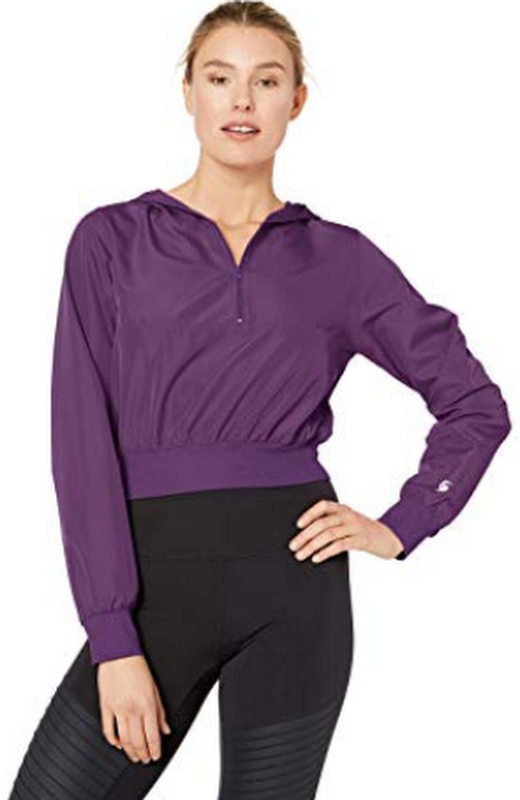 Soffe Womens Plus Size Curves Squad 1/4 Zip Cropped Hoodie