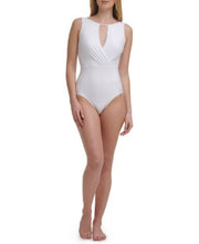 Calvin Klein Womens Tummy Control Keyhole Removable Cups High Neck One Piece