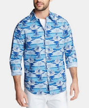 Nautica Blue Mens Printed Classic Fit Button-Down Shirt, Size XL