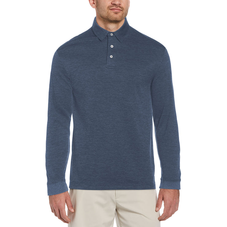 PGA Tour Mens Diamond Jacquard Long Sleeve Golf Polo Shirt, Choose Sz/Color