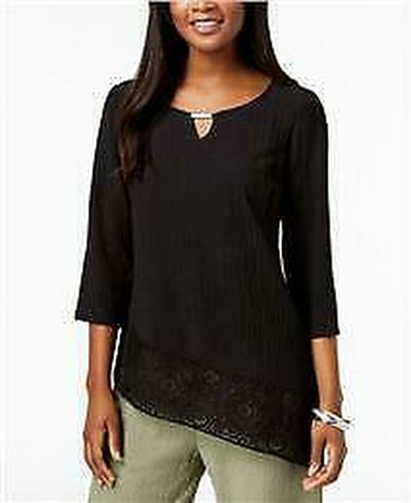 Jm Collection Keyhole Top, Size Small