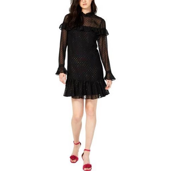 Betsey Johnson Womens Glitter Ruffled Mini Dress, Size 10 Vanessa Jane Betsey Johnson Womens Glitter Ruffled Mini Dress, Size 10 Vanessa Jane