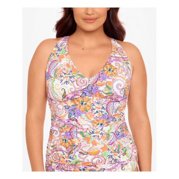 Lauren Ralph Lauren Tummy Control V Neck Tankini Top, Size 22W