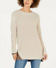Style & Co Cable-Trimmed High-Low Tunic Sweater, Hammock Heather,Various Sizes