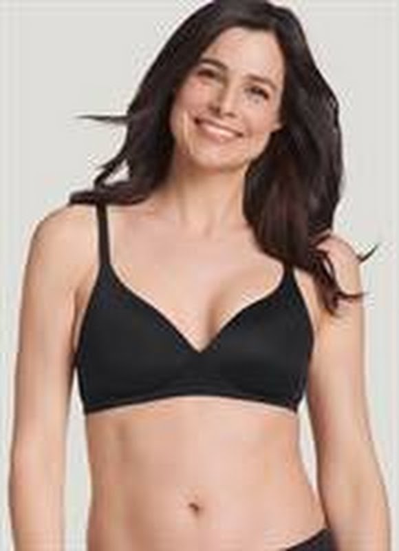 Jockey Womens Bras Forever Fit T-Shirt Molded Cup Bra, Black, Large