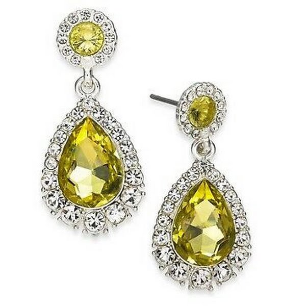 Charter Club Pave and Stone Drop Earrings