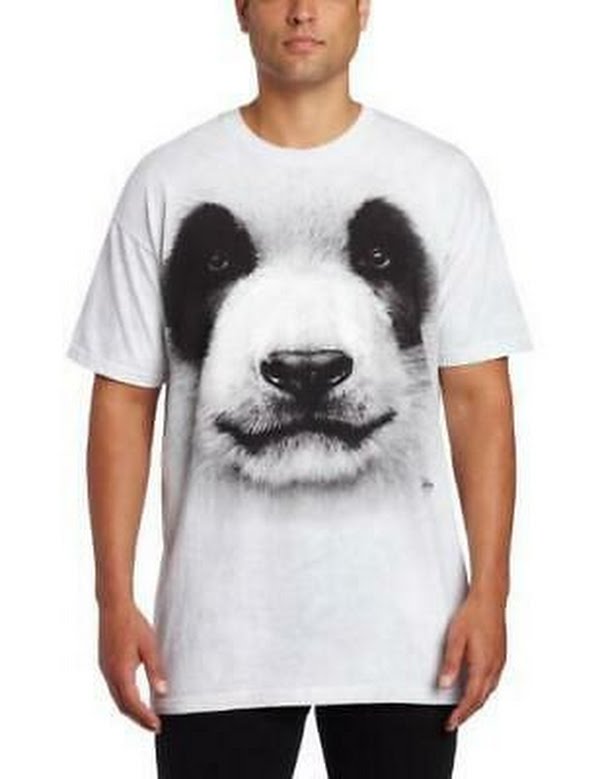 The Mountain Mens 100% Cotton Big Face Panda Realistic Graphic T-Shirt, SZ Large