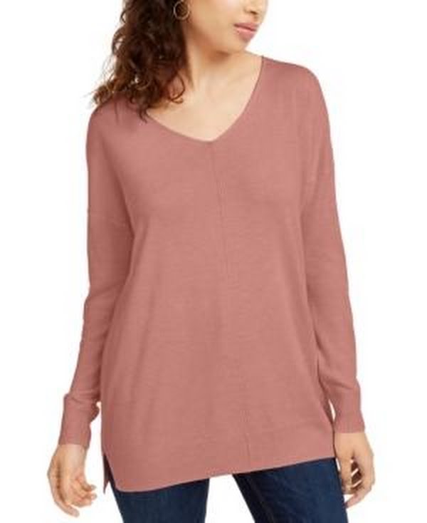 Hippie Rose Juniors V-Neck Tunic Sweater