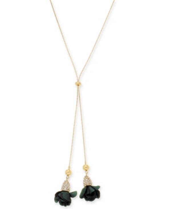 Inc Fabric-Flower 37 Inches Lariat Necklace