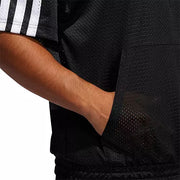 Adidas Mens Performance Drawstring Hoodie – Black/White, Size XL