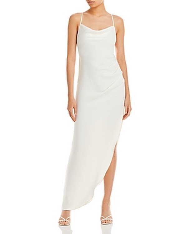 Aqua Womens Halter Cowl Neck Wedding Maxi Dress Vanessa Jane Aqua Womens Halter Cowl Neck Wedding Maxi Dress Vanessa Jane