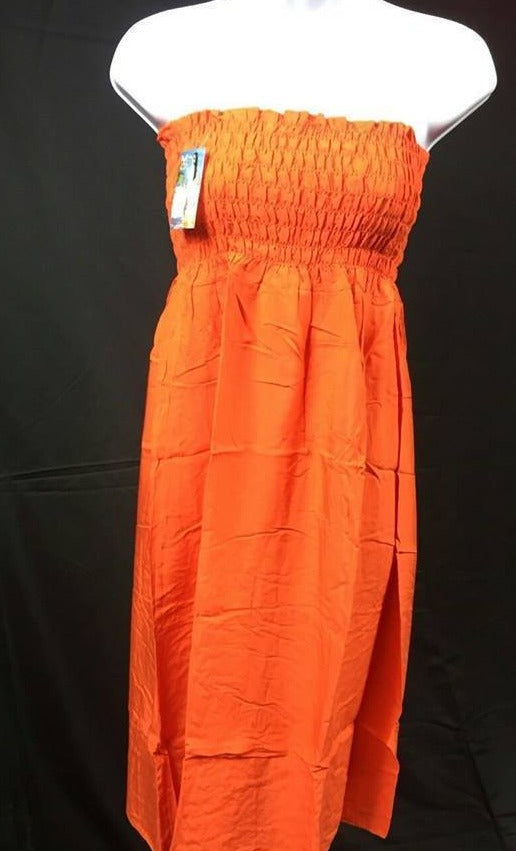 Womens Solid Smocked Tube Top Dress, Choose Sz/Color