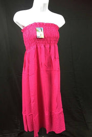 Womens Solid Smocked Tube Top Dress, Choose Sz/Color